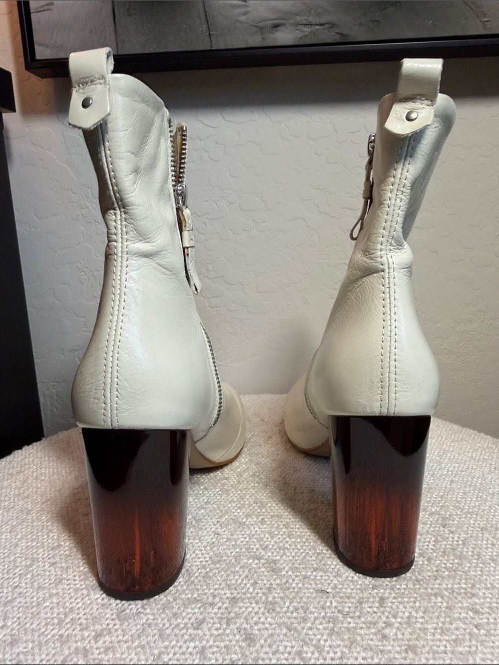 Kurt Geiger Strut Leather Block Heel Bootie Size 39 / US 8.5. - Picture 5 of 8